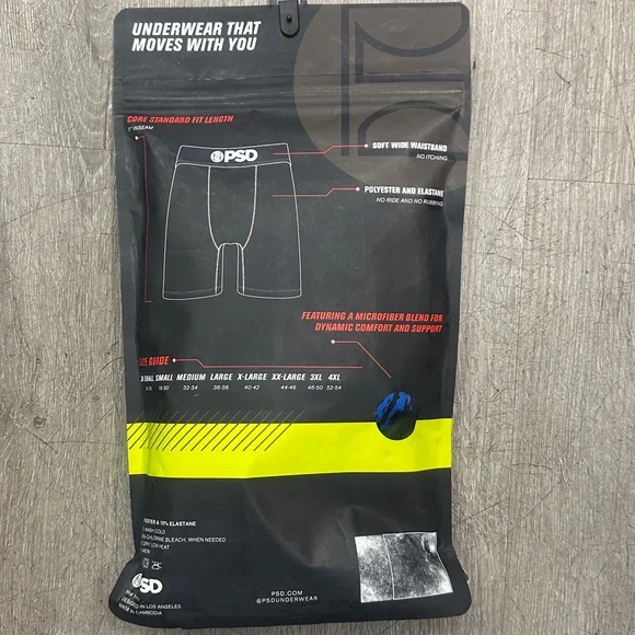 PSD Premium Boxer Briefs 3-Pack - Black, Green, and Gray - Picture 5 of 5